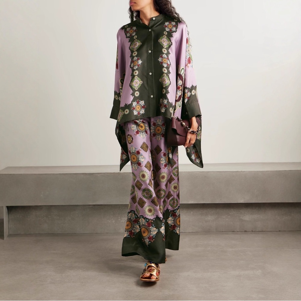 Zimmermann Lavender & Olive Printed Wide-Leg Two-piece set - Picture 3 of 4